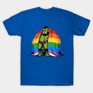 Comfy Womfy Pride Orc Husbando LGBTQ Rainbow T-Shirt